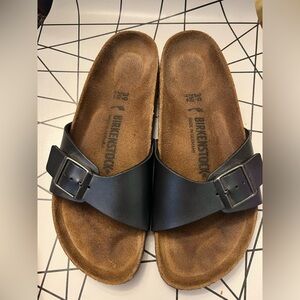 Birkenstock Madrid buckle one strap metallic blue Eur 39 Az 8-8.5